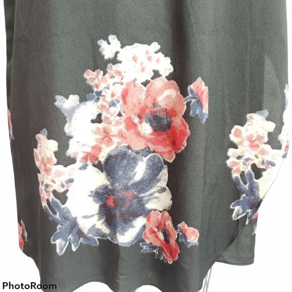 Free People Black Crepe Floral Faux Wrap Dress XSMALL - Picture 10 of 13